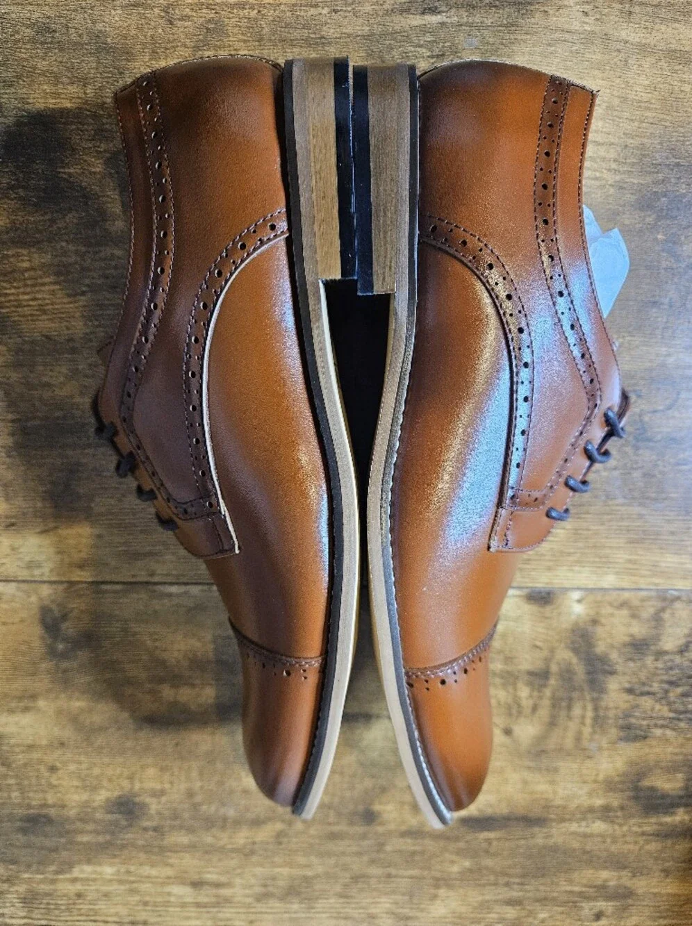 Stacy Adams Boy's Size 6.5 M Cap-Toe Lace-up Oxford Brown Dress Shoes NEW In Box
